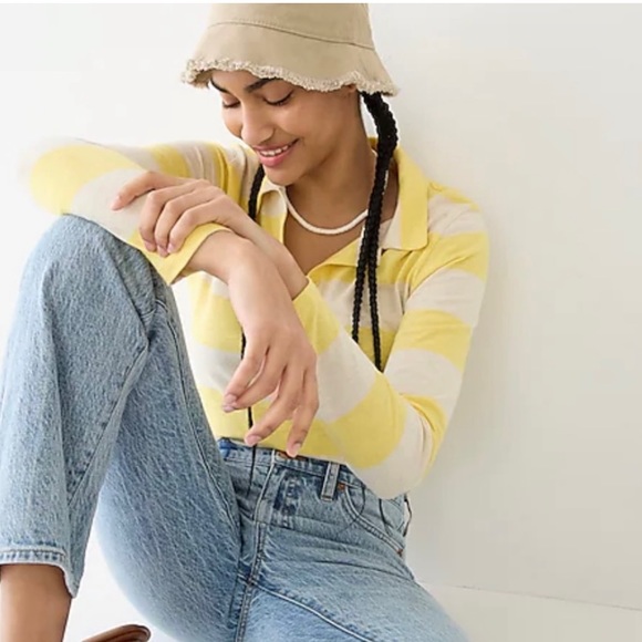 J. CREW Fitted Striped Button Front Rugby Shirt - Picture 3 of 7